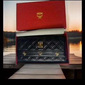 EUC Black leather MCM wallet